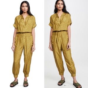 $595 Tanya Taylor Silk Polka Dot Francis Jumpsuit